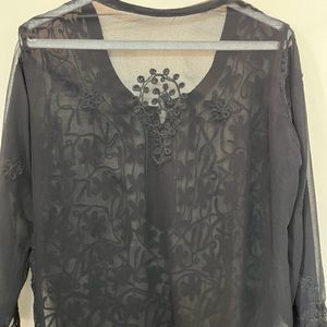 Pure Chiffon Chikankari Kurti