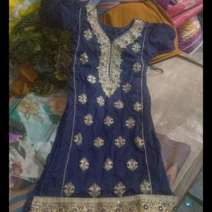 Party Wear Blue Kurta