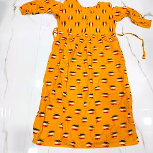 Mustard Anarkali Kurti