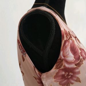 Y2k Vintage Pink Floral Sheer Dress