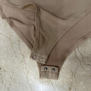 Satin Strap, Nude Colour Camisole Bodysuit