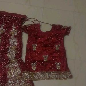 Full Heavy Work Sharara Suit+Free Kids Lehenga