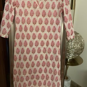 Beautiful Printed Cotton Kurta With Mirror Detail