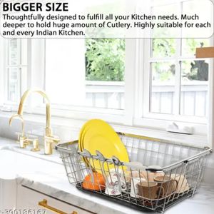 Stainless Dish Drying Rack With Tray &Spoon Holder
