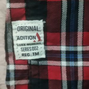 Men Check Shirt Red & Black (M)