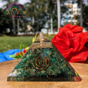 Green Jade Orgonite Pyramid For Financial Growth