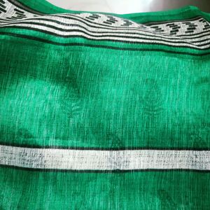 Printed Green Saree