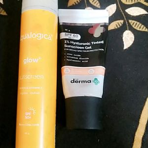 2 Sunscreen Derma Co Tinted & Aqualogica