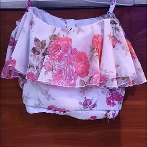 Floral Coord Set Of Skirt N Padded Crop Top