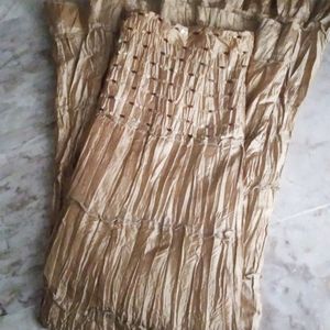 Long ethnic Olive golden semi fancy skirt