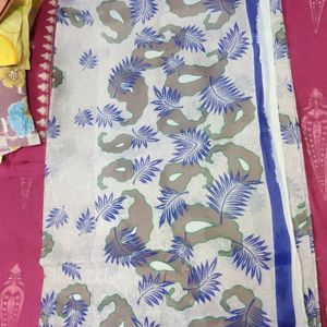 Pure Cotton Saree With Blouse Piece