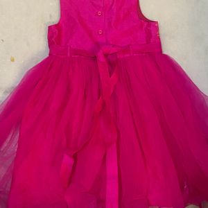 Magenta Net Frock(CLEARENCE SALE)