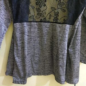 Grey Net Pattern Jacket