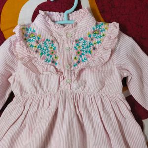 100% Cotton Babyhug Pink Frock