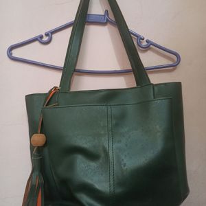 Women Makers Olive Green Shoulder Handbag