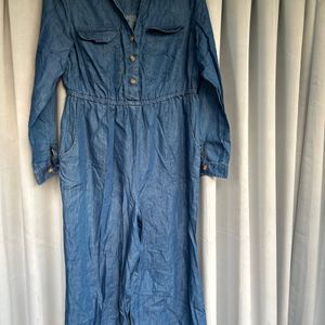 Denim Jumpsuit With Pockets