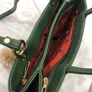 A Very Stylish Dark Green Handbag