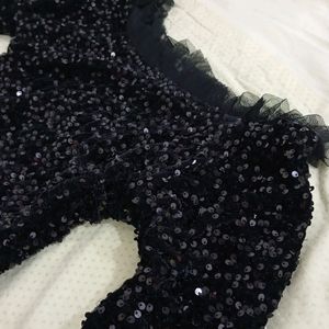 Sequin Mermaid Tail Off Shoulder black Dress