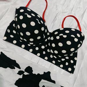 Imported Polka Dots Bra With Thong Penty