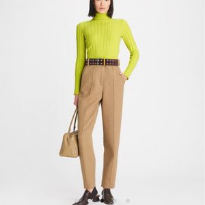 Imported Ribbed Knit Turtle Neck Sweater