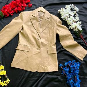 Vero Moda beige leather blazer