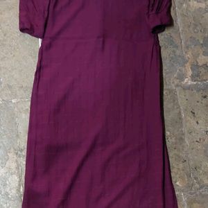 Purple Embroidered Kurti