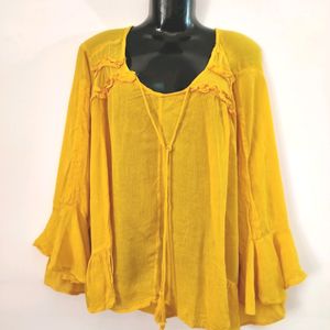 Yellow Casual Solid Top ( Women)