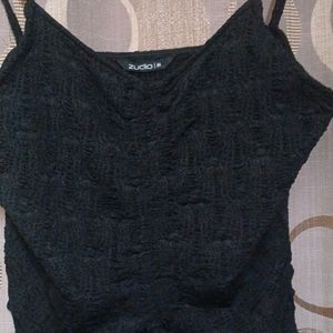 Zudio Black Spaghetti Top