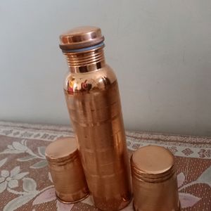 💯🆕 Vintage Copper Bottle And Glasses Set