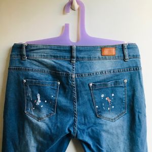 Flared Jeans With Patches