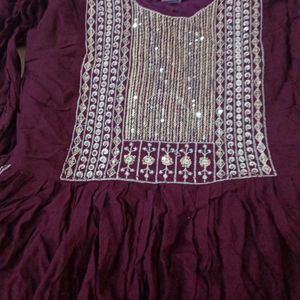 Maroon Anarkali Kurta