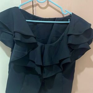 Black Ruffle Top