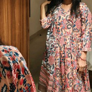 Pink Printed Kurta Set