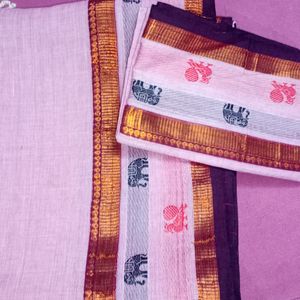 Authentic Chettinad Saree With Copper Zari