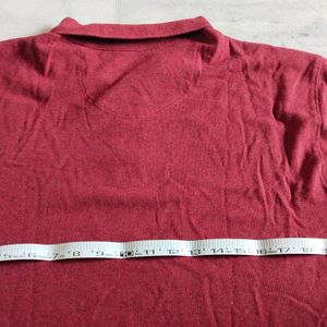 Polo Neck T Shirt Maroon