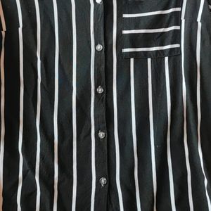 Women Striped Formal Button Down Shirt