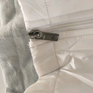 COLUMBIA HALF SLEEVES ZIPPER JACKET WHITE