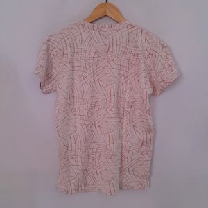 Beige Printed T-Shirt (Men's)