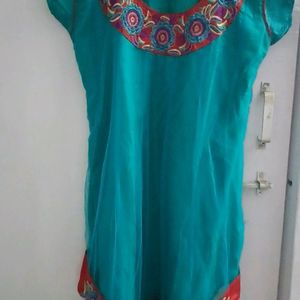 Beautiful Embroidery Net kurti