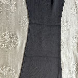 Grey Ribbed Bodycon Dress