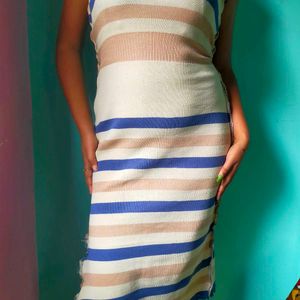 Thailand Stripped Midi Bodycon Dress