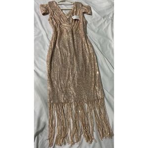 Gold Sequinned Cocktail Dress