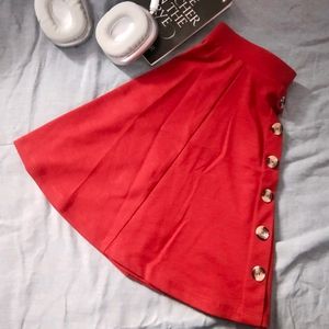 Maroon Red short skirt