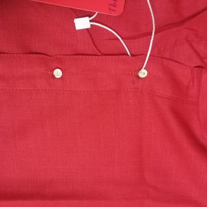 New Red Men's Cotton Kurta