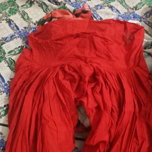 Red Colour Full Patyala Cotton Salwar