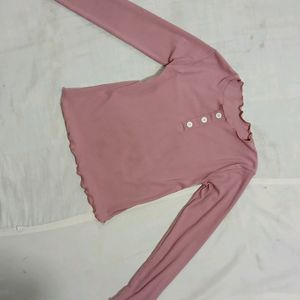 Pink Ribbed Top Women