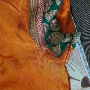 Butter Silk Crepe Saree With Blouse Stitched