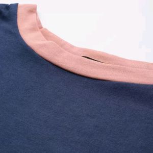 Navy blue solid T-shirt