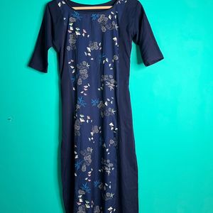 Blue Crepe Kurti