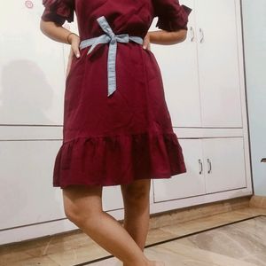 Maroon Dress M Size